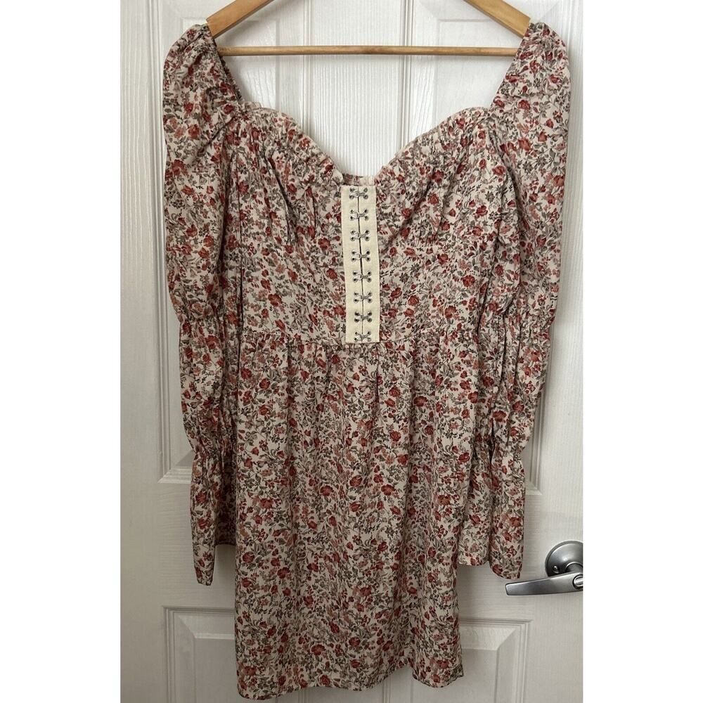 Romantic Cottagecore ASOS SAINT GENIES HOOK & EYE FLORAL ROSE MINI DRESS SIZE 4 - Picture 12 of 16